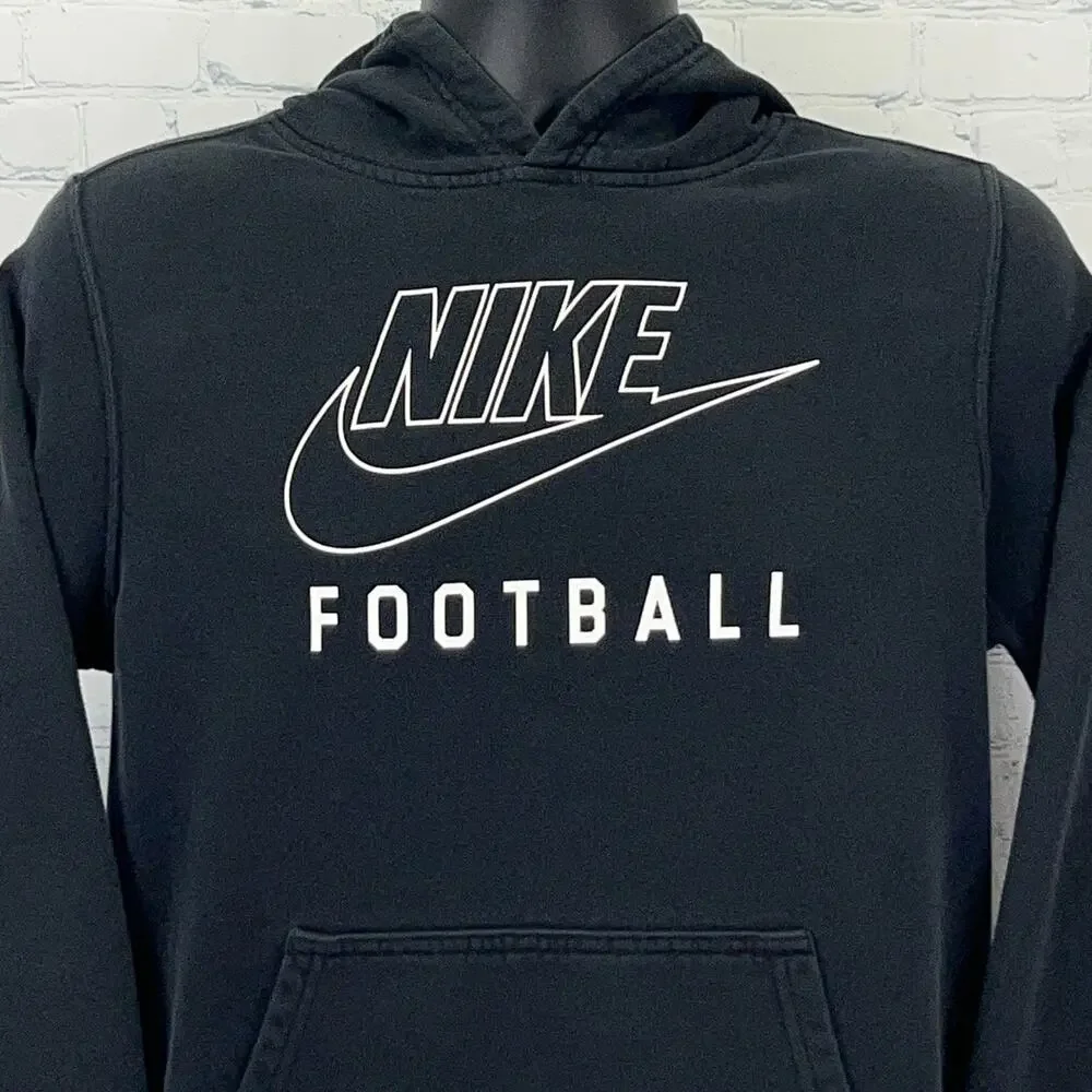 Nike Football Boys Club Fleece Hoodie Youth XL X-Large Black Hooded Sweatshirt